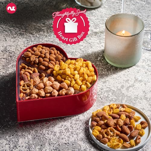 Mixed Nuts Heart Shaped Gift Basket