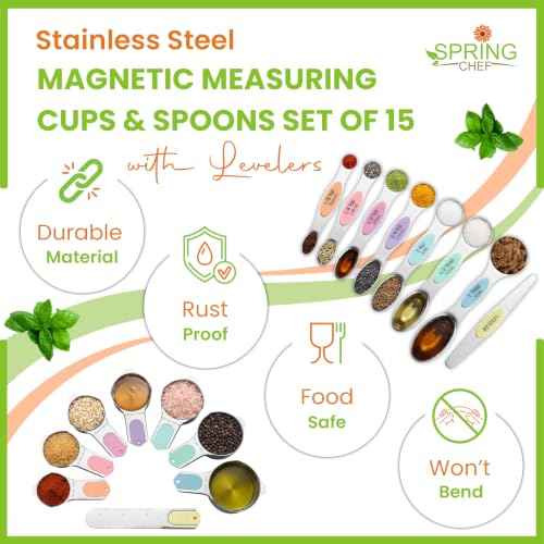 Magnetic Measuring Cups & Spoons Set of 15 w