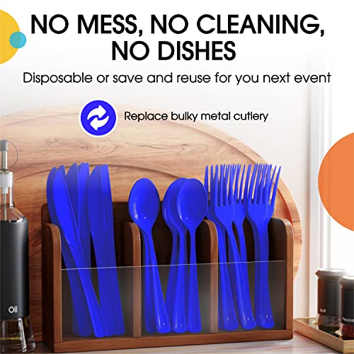 Party Solids 200 Pcs Plastic Silverware (200 Count)