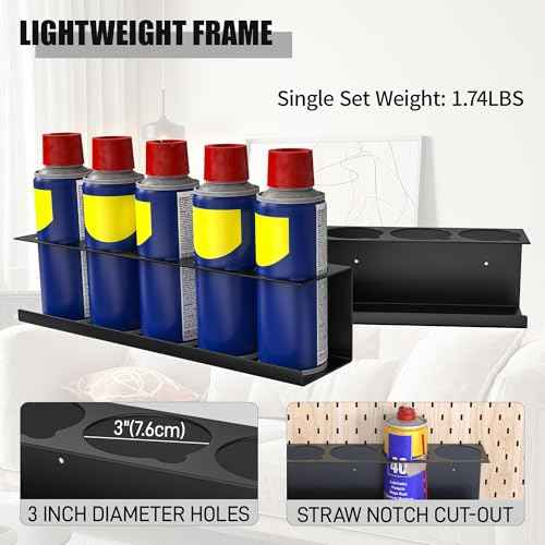 2 Pack Wall Mounted Aerosol Spray Can Holder Storage Rack (2 Count)