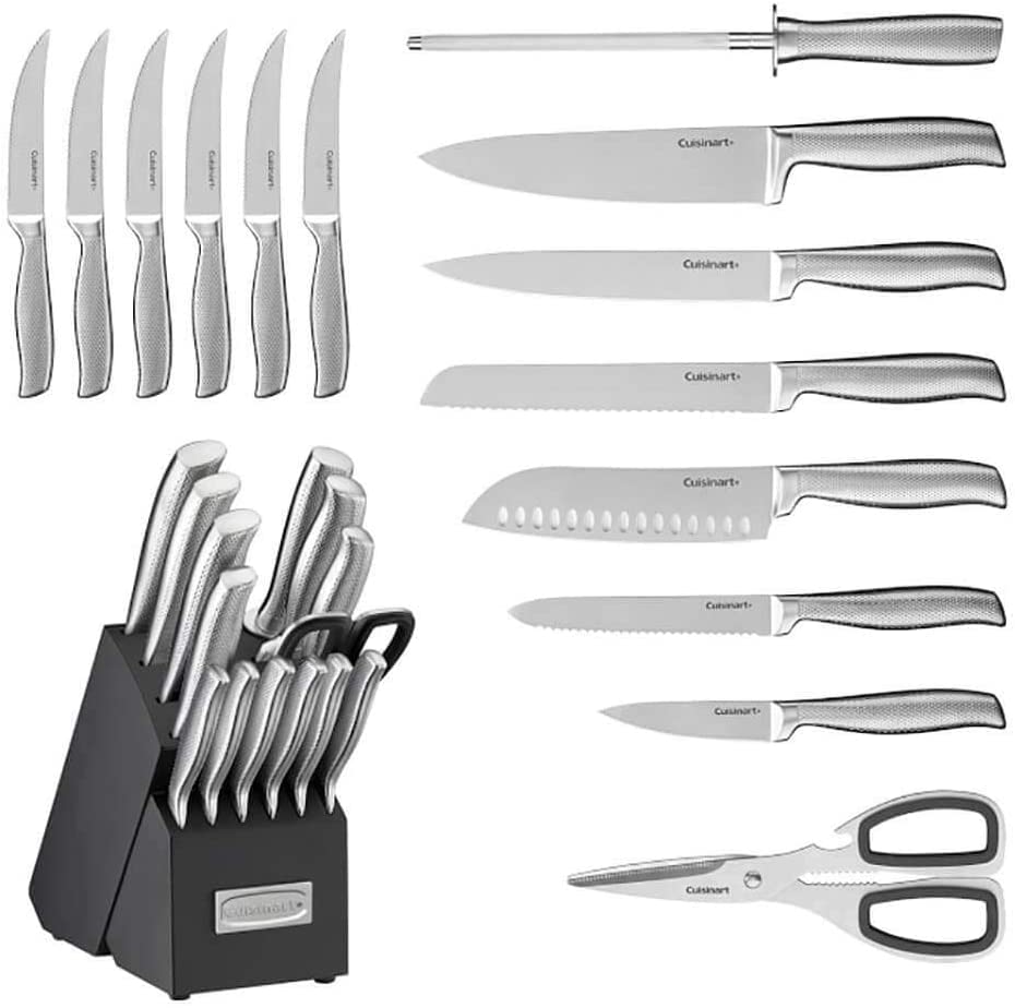C77SS 15PG 15pc German Stainless Steel Hollow Handle Cutlery Block Set