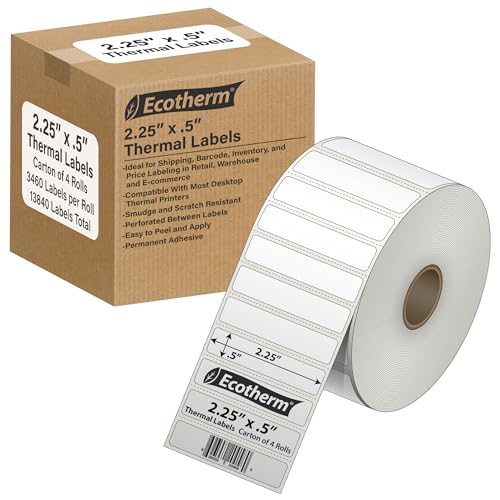 2.25" x .5" Thermal Labels (13840 Count)