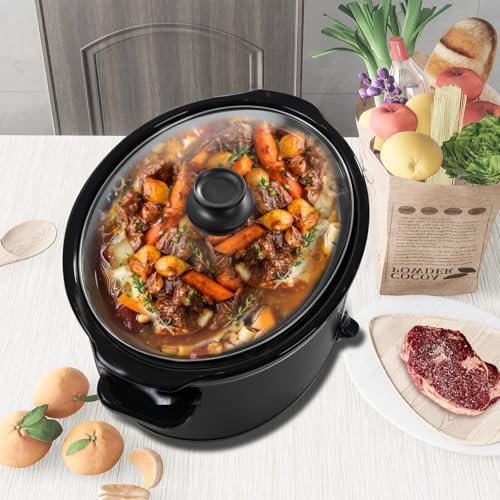 8 Quart Slow Cooker Oval Manual Pot Food Warmer with 3 Cooking Settings