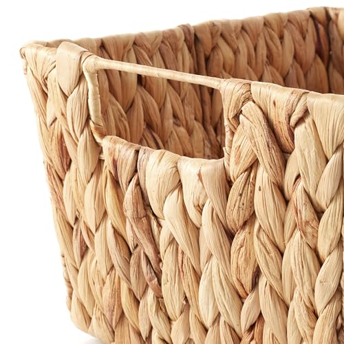 Set of 4 Water Hyacinth Storage Baskets with Handles (4 Count)