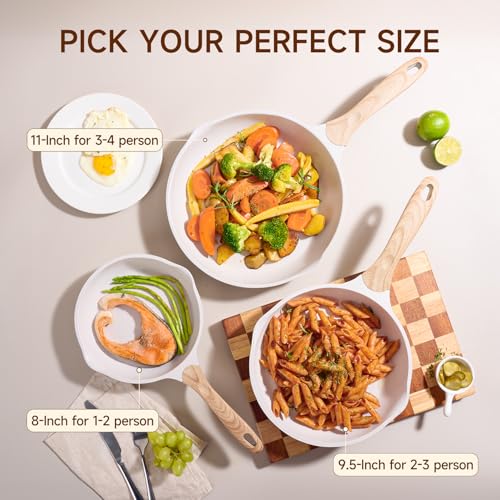 12.5 Inch Nonstick Frying Pan Skillet with Dual Spouts Cooking Pan