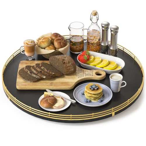18" Oak Wooden Lazy Susan Turntable for Dining Table