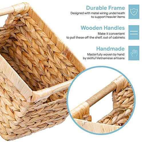 Small Wicker Baskets for Organizing Bathroom (3 Count)