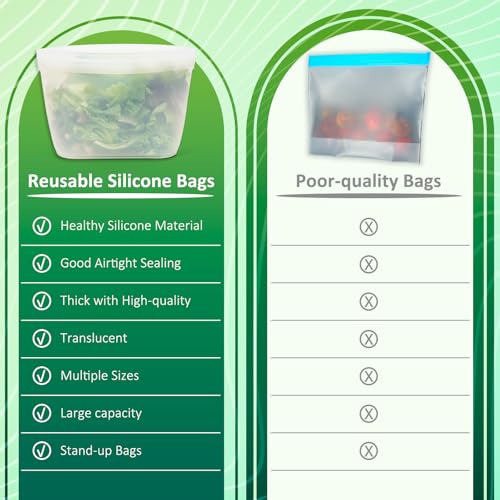 Silicone Bags for Food Storage (5 Count)