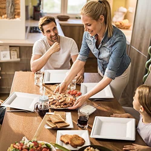 Compostable Square Paper Plates 10 Inch 100 Pack Disposable Plates (100 Count)