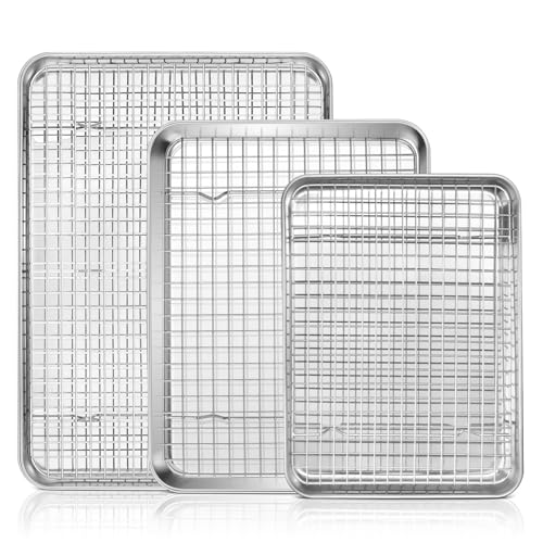 16"+12.5"+9" Baking Sheet with Wire Rack (6 Count)