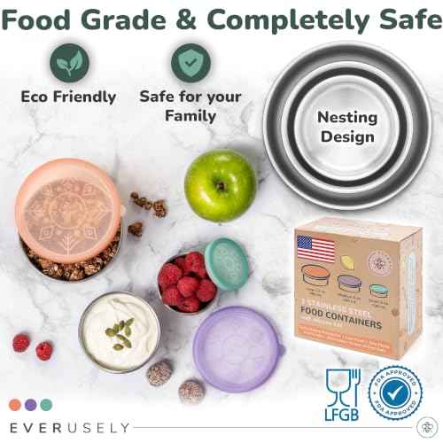Stainless Steel Snack Containers (3 Count)