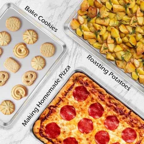 Non Toxic 10x8IN Small Stainless Steel Baking Sheet Pans