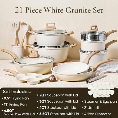 21pcs Pots and Pans Set (21 Count)