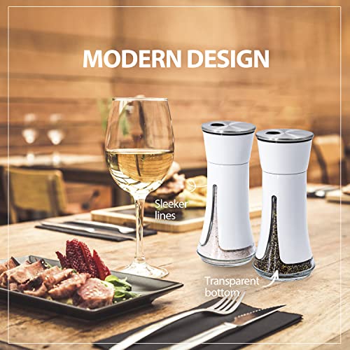 White Salt and Pepper Shakers by Aelga (2 Count)