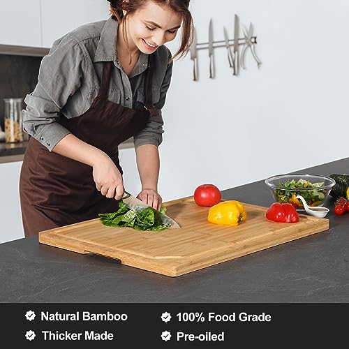 30 x 20 Extra Large Bamboo Cutting Board for Kitchen