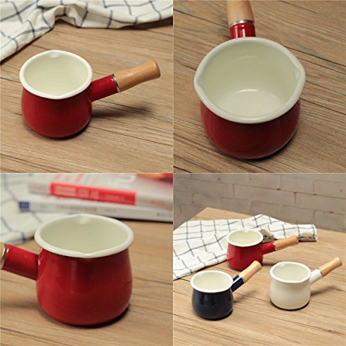 Mini Enamel Milk Pot 4 Inch 17 Oz Dual spout Small Pot