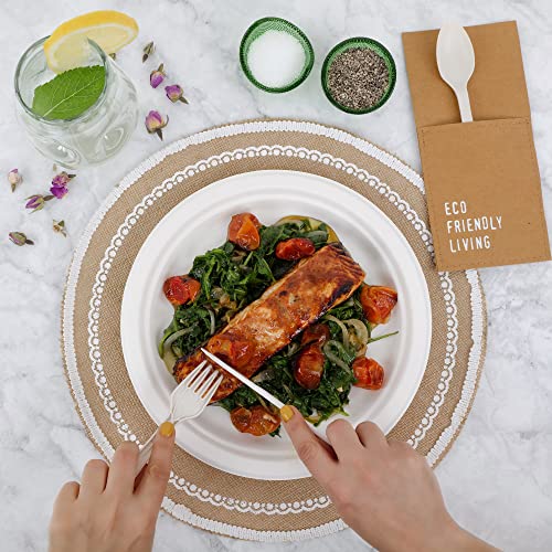 150pcs 100% Compostable Paper Plates (150 Count)