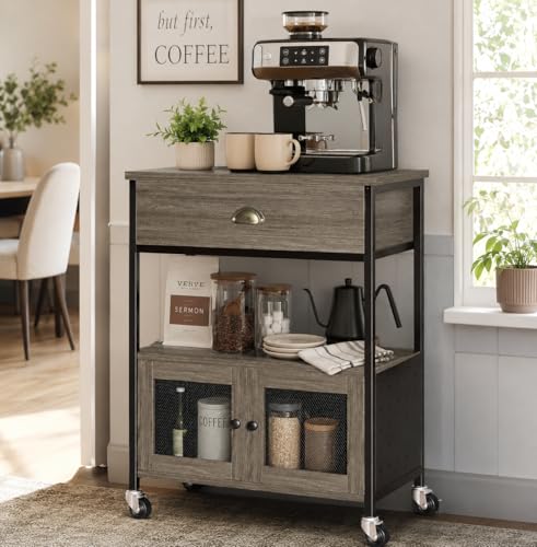 Coffee Bar Cart Cabinet