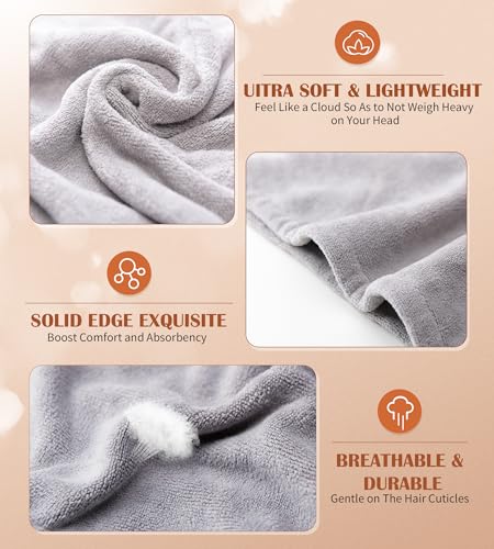 Microfiber Hair Towel Wrap (3 Count)