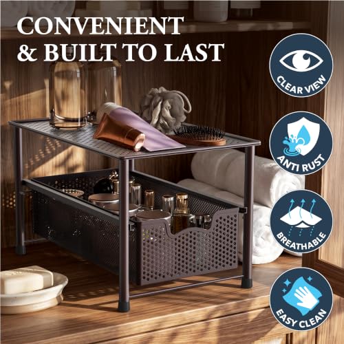 Stackable Under Sink Sliding Basket Drawer