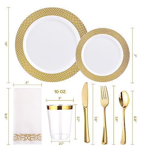 175 Pieces Gold Dinnerware Set for 25 Guests