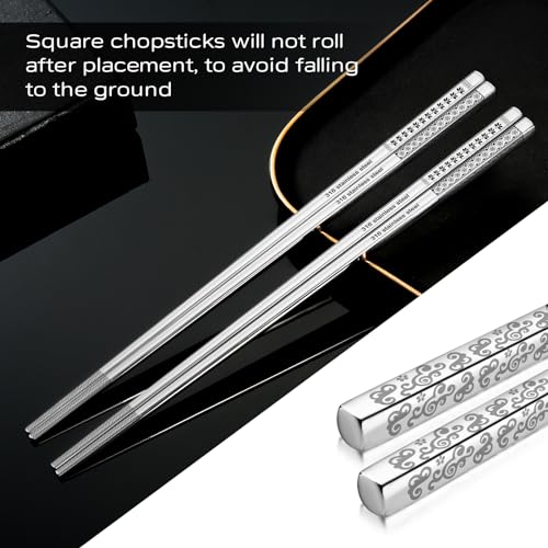 8 Pairs Metal Chopsticks Reusable 18