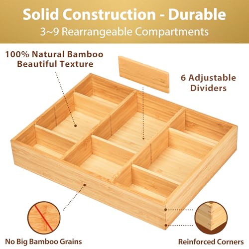 Bamboo Desk Drawer Organizer
