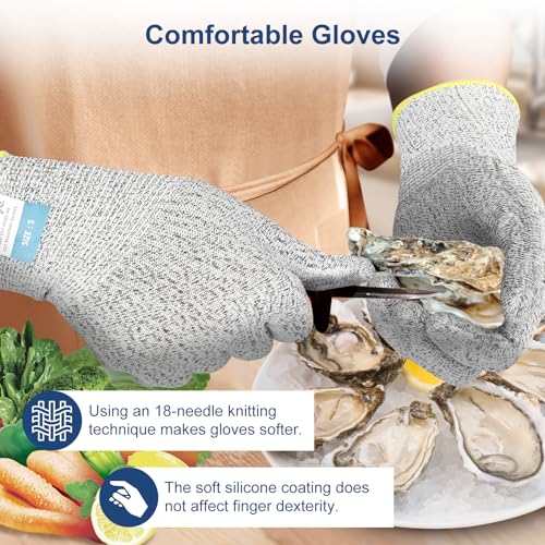 Level 5 Cut Resistant Gloves with Silicone Coating Food Grade