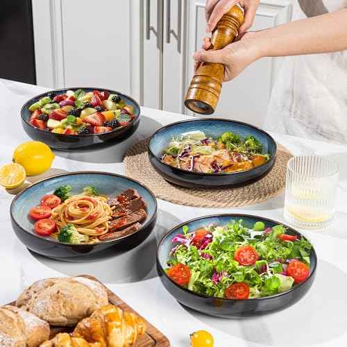 8.5" Ceramic Pasta Bowls Set of 4 (6 Count)