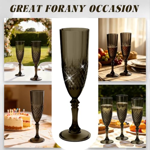 24 Pack Plastic Champagne Flutes (24 Count)