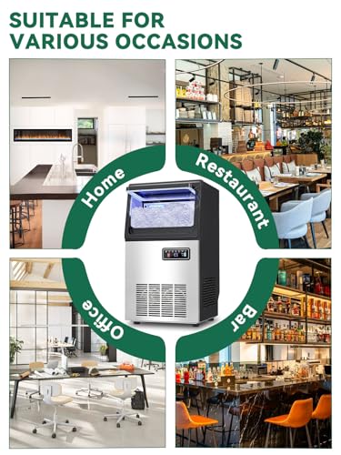 Commercial Nugget Ice Maker Machine with 12Lbs Storage Bin