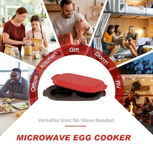 Microwave Egg Cooker & Poacher Maker for 2 Eggs