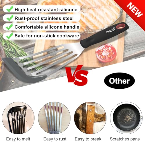 2 Piece Silicone Fish Spatula for Nonstick Cookware (2 Count)