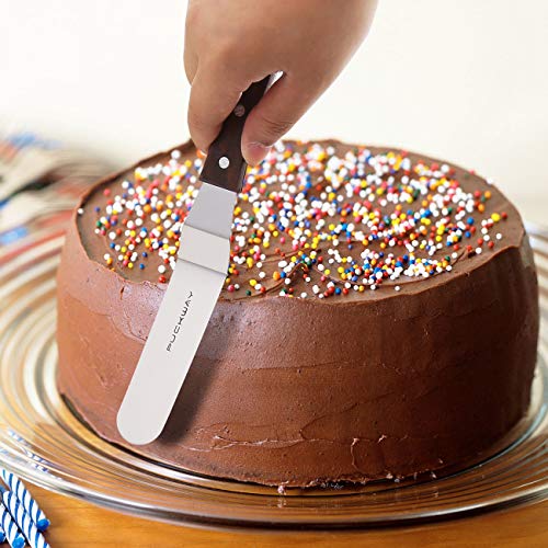 Offset Cake Icing Spatula Set of 3 Professional Stainless Steel Decorating Frosting Spatulas (3 Count)