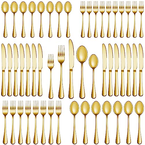 60 Pcs Gold Silverware Set Service for 12 (60 Count)