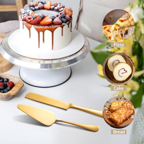Golden Cake Cutting Set for Wedding