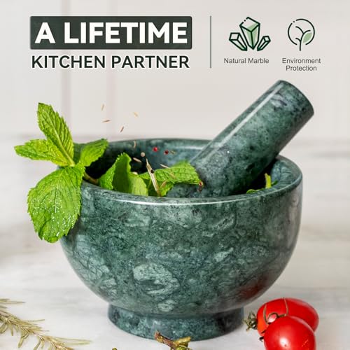Indian Natural Marble Mortar and Pestle Set