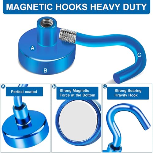 Magnetic Hooks Magnet Hook for Cruise Cabins 85LBS Essentials 6P (6 Count)