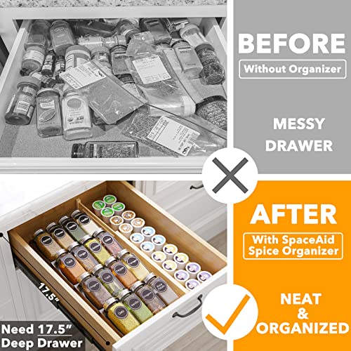 Spice Drawer Organizer with 16 Spice Jars
