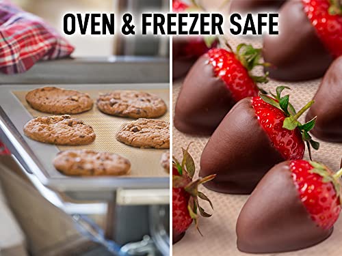 2 Pack) Silicone Baking Mat Sheet Set - Reusable Baking Mat Nonstick - Half Sheet Baking Mat For Oven - 16.5" x 11.6" (Light Gray) (2 Count)