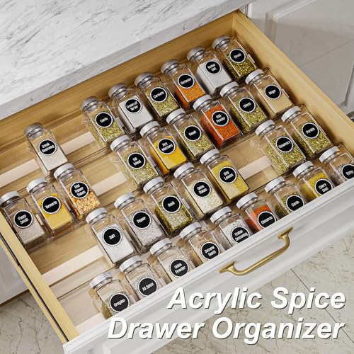 Acrylic Spice Drawer Organizer (8 Count)
