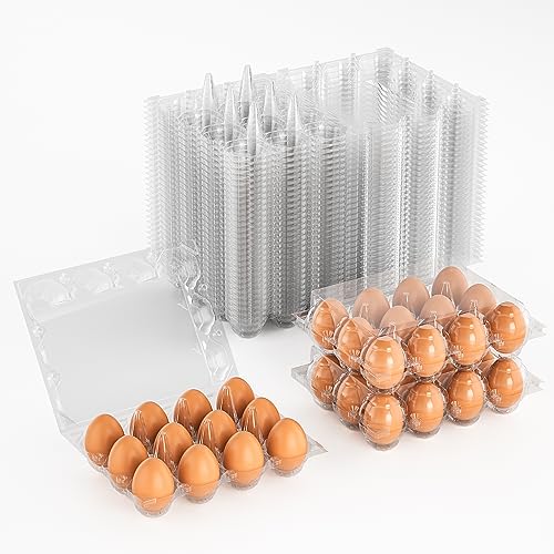50 Pack Egg Cartons Cheap Bulk 12 Count Plastic Egg Containers 3x4 Grids (50 Count)