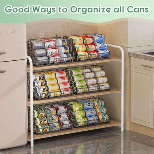 4 Pack Stackable Can Rack Organizer for Pantry Storage (4 Count)