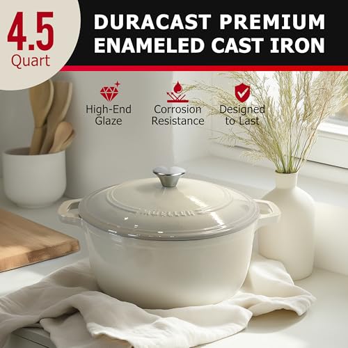 MUELLER HOME 4.5 QT Enameled Cast Iron Dutch Oven