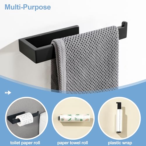 Matte Black Hand Towel Holder