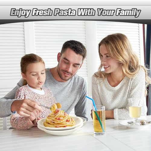 3-in-1 Pasta Maker with 9-Setting Pasta Roller & Cutters, Silver