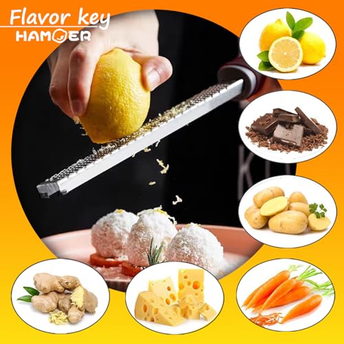 Zester Channel Knife & Micro Plane Grater Tool Set Ergonomic Handle (4 Count)