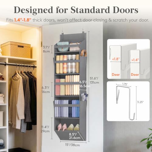 1 Pack Over the Door Organizer 5 Section Hanging Storage
