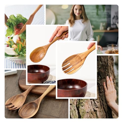 13 Inch Teak Wood Salad Serving Fork Pack of 2 (2 Count)