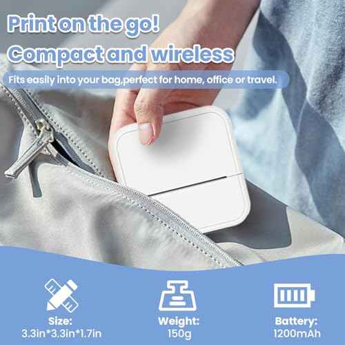 Sticker Printer with 4 Roll Paper Portable Thermal Inkless Printer